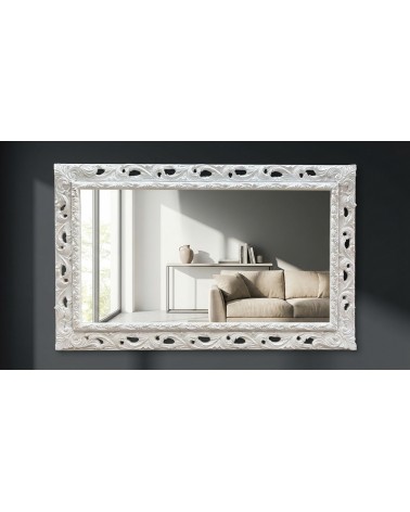 Specchiera Barocca Bianca con Cornice Traforata Elegante Personalizzabile su Misura GGB
