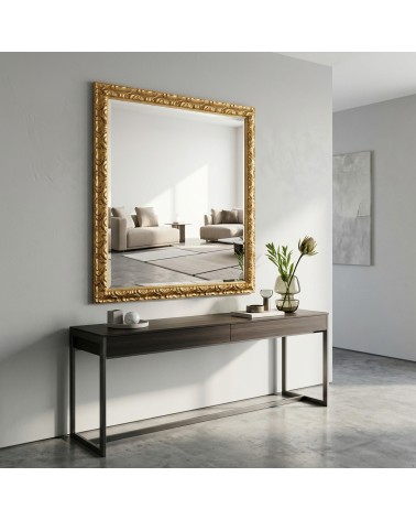 Baroque Madrid R Mirror with Elegant Wooden Frame, Custom Made Mirror, Customizable Colors