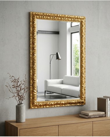 Specchiera Barocca Madrid R con Cornice Elegante in Legno Specchio su Misura Colori Personalizzabili