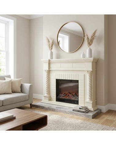 Camino elettrico Elektrokamin classico 150 cm stufa legno massello Barocco Inglese qualsiasi colore 336