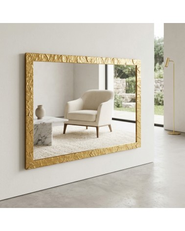 Specchiera da Parete Muro Oro Specchio Rettangolare Elegante su Misura per Casa e Ufficio