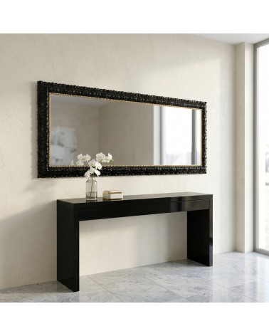 Baroque Madrid Mirror in Black and Gold with Wooden Frame, Customizable Mirror