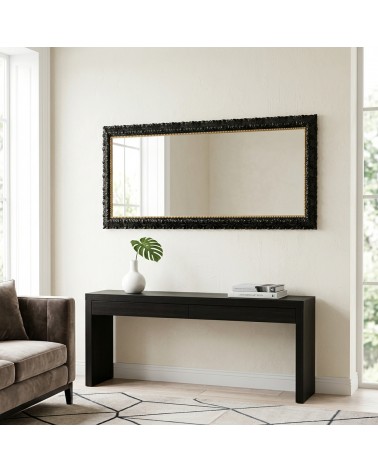 Baroque Madrid Mirror in Black and Gold with Wooden Frame, Customizable Mirror