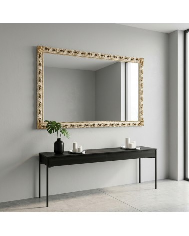 Specchiera Barocca GM224a Avorio e Oro con Cornice Traforata Specchio su Misura Elegante