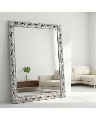 Specchiera Barocca GM224arg Foglia Argento con Cornice Traforata Specchio su Misura Elegante