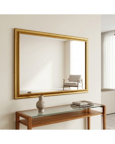 Modern Classic Reverse Gold Mirror with Wooden Frame Elegant Custom Mirror
