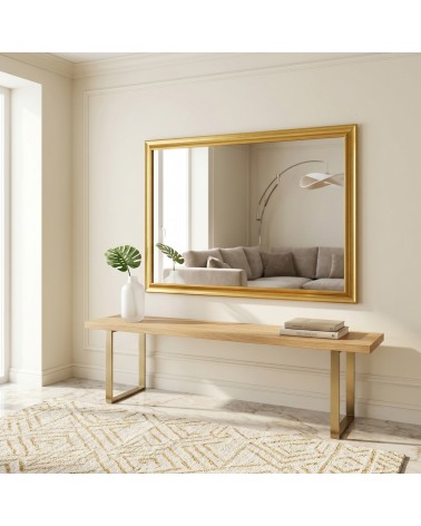 Specchiera Moderna Classica Rovescio Oro con Cornice in Legno Specchio su Misura Elegante