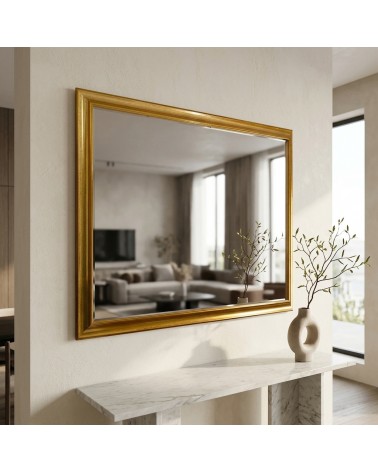 Specchiera Moderna Classica Rovescio Oro con Cornice in Legno Specchio su Misura Elegante