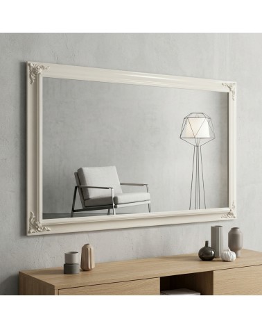 Specchiera Artigianale Rovescio AV Avorio con Cornice in Legno Specchio su Misura Stile Moderno Classico