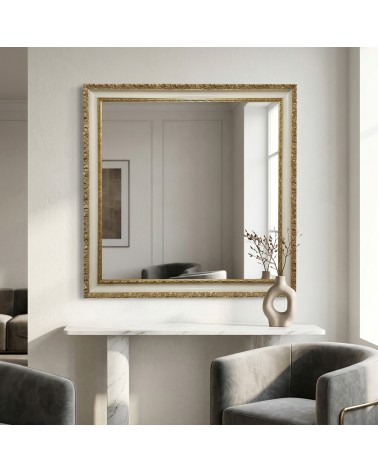 Specchiera Barocca di Lusso 1045 Avorio e Oro con Cornice in Legno Specchio su Misura