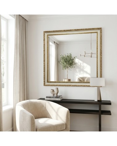 Luxury Baroque Mirror 1045 Ivory and Gold with Wooden Frame Custom Mirror
