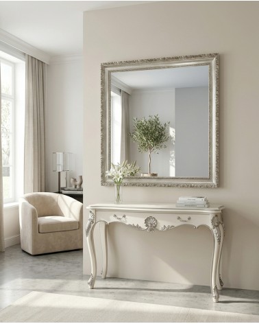 Specchiera Barocca di Lusso 1045AB Argento Brunito con Cornice in Legno Specchio su Misura