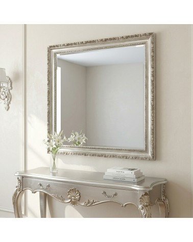 1045AB Luxury Baroque Mirror in Burnished Silver with Wooden Frame Custom Made Mirror