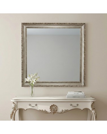 1045AB Luxury Baroque Mirror in Burnished Silver with Wooden Frame Custom Made Mirror