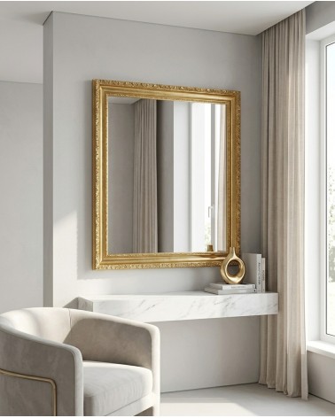 Specchiera Barocca di Lusso 1045O Oro con Cornice in Legno Specchio su Misura