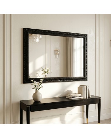 Specchiera Barocca Nera D621 Specchio da Parete Rettangolare Elegante su Misura