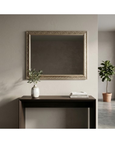 Barockspiegel, poliertes Silber, D621, eleganter rechteckiger Wandspiegel, maßgefertigt