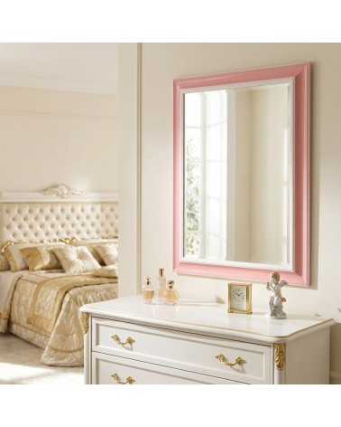 Specchio da parete classico su misura decorativo Rettangolare rosa e bianco specchiera per Casa e cameretta Rovescio/R