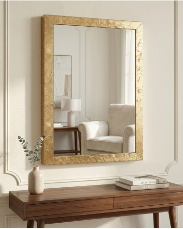 Cubotto 388 Modern Gold Mirror, Elegant Custom Wall Mirror