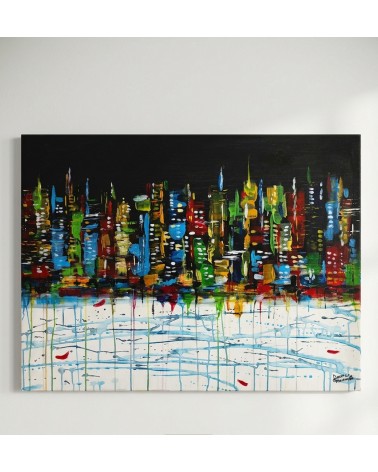 Modern Contemporary Painting New York 60x80 Acrylic on Canvas Signed