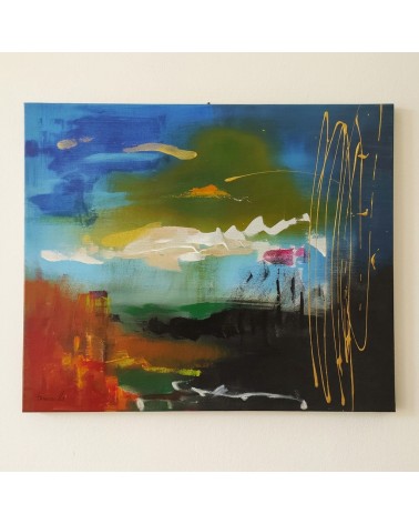 Modern Abstract Painting “Between Heaven and Earth” 50x60 Acrylic on Canvas Signed