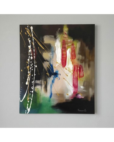 Modern Abstract Painting “Volcano Eruption” 50x60 Acrylic on Canvas Signed