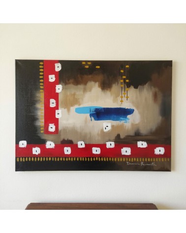 Modernes abstraktes Gemälde „Nebel in der Nacht“, 70 x 50 cm, Acryl auf Leinwand, signiert