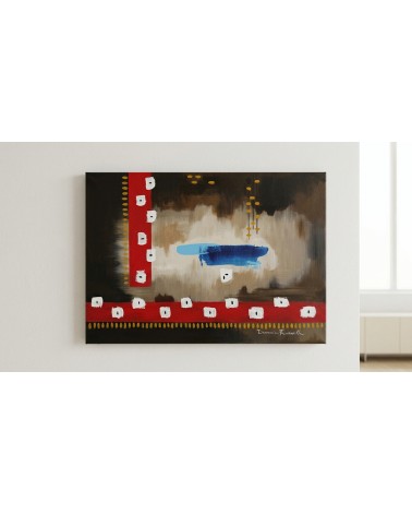 Modernes abstraktes Gemälde „Nebel in der Nacht“, 70 x 50 cm, Acryl auf Leinwand, signiert