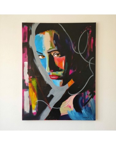 Quadro Moderno Figurativo “La Forza nei Tuoi Occhi” 60x80 Acrilico su Tela Firmato