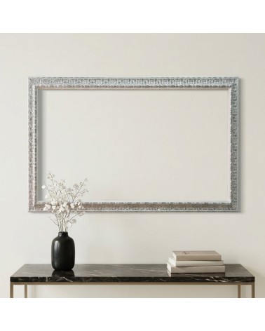 Anpassbarer klassischer Barockrahmen Weiß Silber D620BA