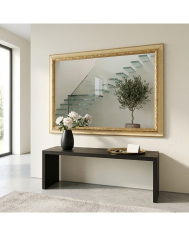 Classic Baroque Ivory and Gold Crackle Wall Mirror Custom Made G131OC