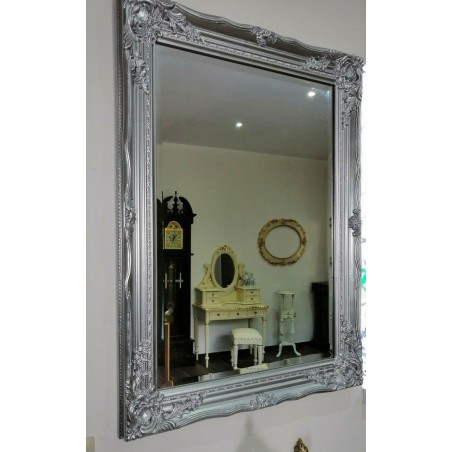 Mirror Classic baroque frame Francesina Interior 50x70 Silver picture cod.08