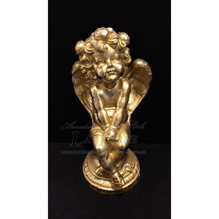 Antike barocke Engelsstatue, vergoldeter Cherub, Ornament, Heimdekoration R04