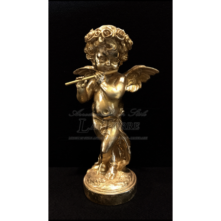 Antike barocke Engelsstatue, vergoldeter Cherub, Ornament, Heimdekoration R05