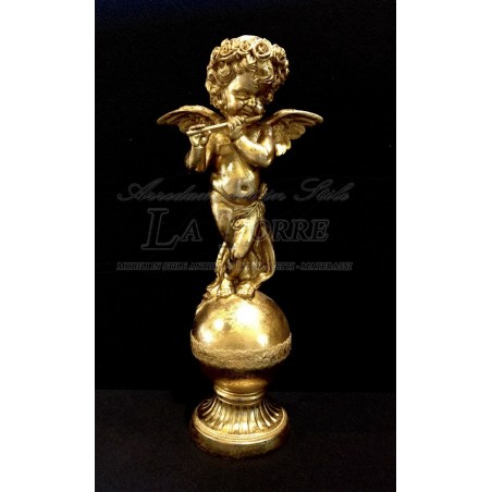 Antike barocke Engelsstatue, vergoldeter Cherub, Ornament, Heimdekoration R07