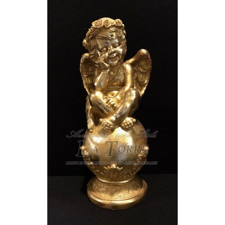 Antique baroque angel statue gold leaves puttino ornament home decoration R09