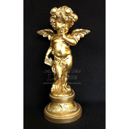 Statua Angelo antico barocco foglia oro puttino soprammobile decorazione casa R12