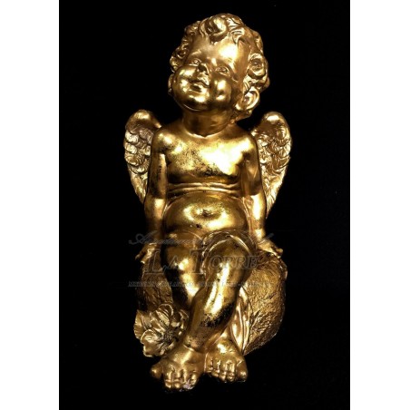 Antike barocke Engelsstatue, vergoldeter Cherub, Ornament, Heimdekoration R26