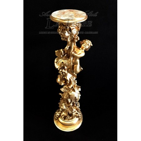 Colonna silik capitello alzatina Angelo Puttino Resina foglia oro barocco R44