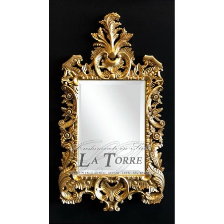 Antique gold leaf carved mirror Baroque bevelled wall mirror S15