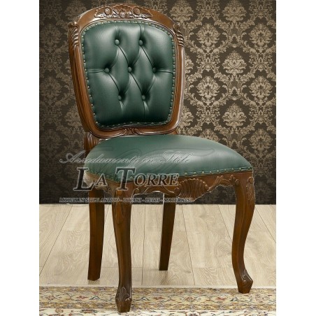 Office Chair Susan Ministerial Presidential Walnut Eco-Leather Green