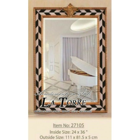 Classic gold leaf wall mirror antique style baroque beveled glass wall 27105