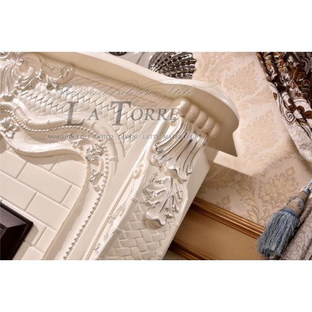 Electric fireplace Kamin fireplace solid wood Baroque English ivory 330b