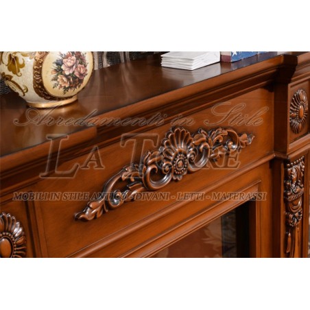 Electric fireplace Kamin fireplace solid wood Baroque English walnut 322