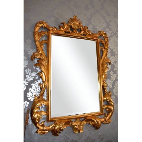 Perforated gold leaf antique style baroque beveled glass wall mirror Fa257-2