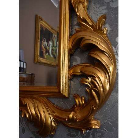 Perforated gold leaf antique style baroque beveled glass wall mirror Fa257-2