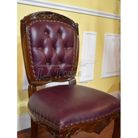 Susan Ministerial Presidential Office Chair in Walnut and Burgundy Eco-Leather Na20