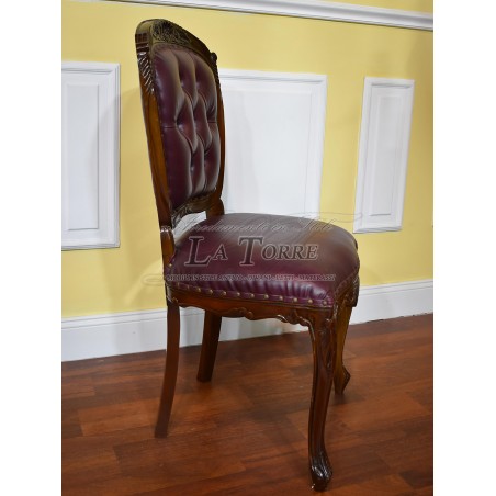 Susan Ministerial Presidential Office Chair in Walnut and Burgundy Eco-Leather Na20
