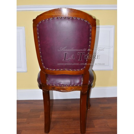 Susan Ministerial Presidential Office Chair in Walnut and Burgundy Eco-Leather Na20