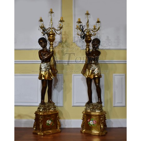 Paar venezianische Barock-Stehlampen im maurischen Stil für das Wohnzimmer MO06